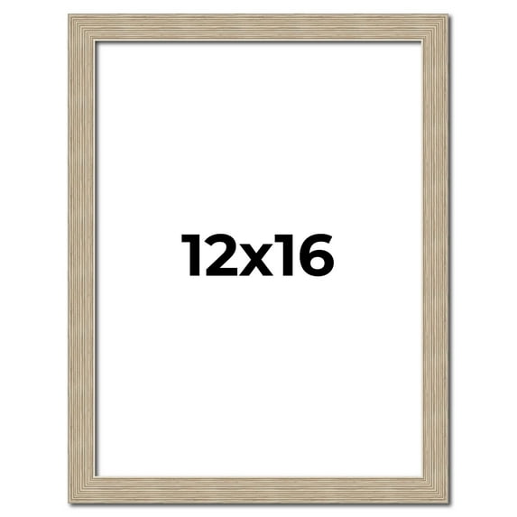 12x16 Frame Grey Solid Wood Picture Frame Width 1 Inches | Interior Frame Depth 0.5 Inches |