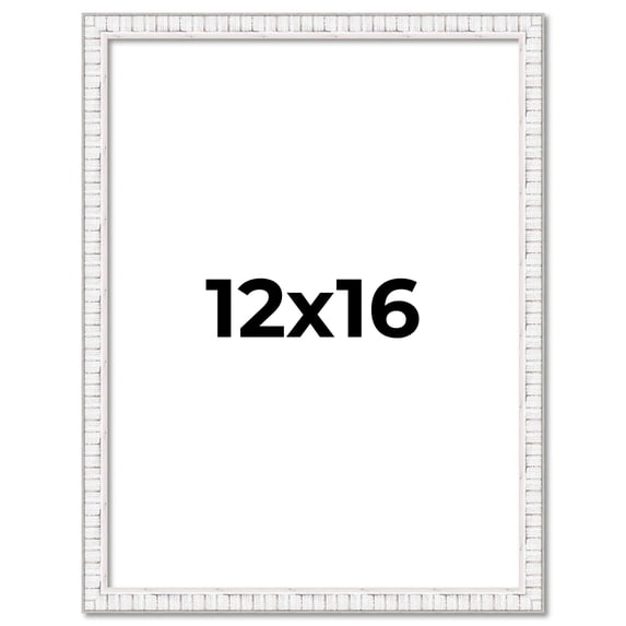 12x16 Frame White Real Wood Picture Frame Width 0.75 inches | Interior Frame Depth 0.5 inches |