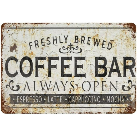 12x16 Inch Coffee Signs Metal Tin Sign Coffee Sign Art Kitchen Farmhouse Cafe Coffee Bar Accessories Coffee Station Decorations Vintage Retro Style Wall Art Kitchen Cafe Gift