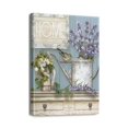 thumbnail image 1 of 12x16 Inch Framed Artwork for Bathroom Decor Floral Farmhouse Print of Pink Poppy in Blue White Vase, Bath Towel Wall Art for Bedroom, 1 of 7