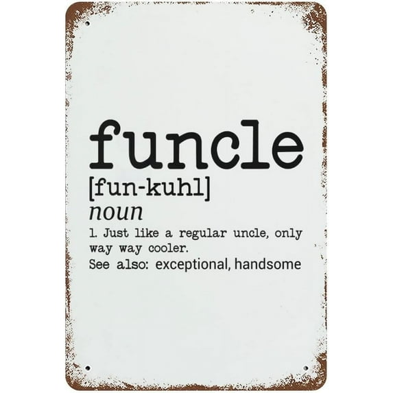 12x16 Inch Funcle Definition Metal Tin Signs Antique Wall Art Decor Aluminum Plaque Retro Artwork For Garage Cafe Bar Pub Beer, Gift For Uncle Fathers Day
