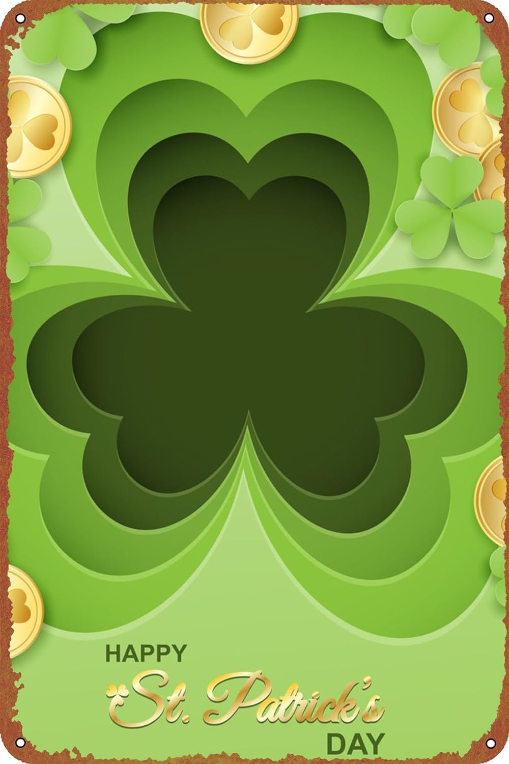 12x16 Inch Happy St Patricks Day Poster Retro Metal Tin Sign Vintage