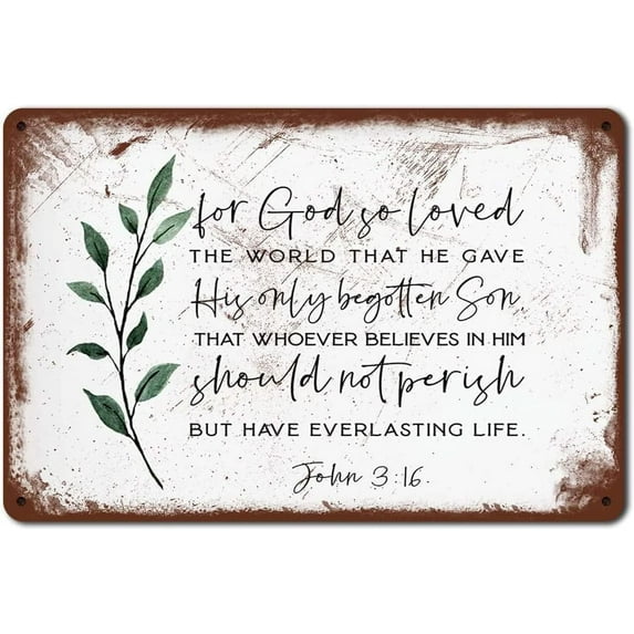 12x16 Inch John 316 Vintage Tin Metal Sign For God So Loved The World Wall Art Decor Print Farmhouse Matthew 44christ Scripture Baptism Gift Nursery Cave Coffee Gifts For Classmates Friends