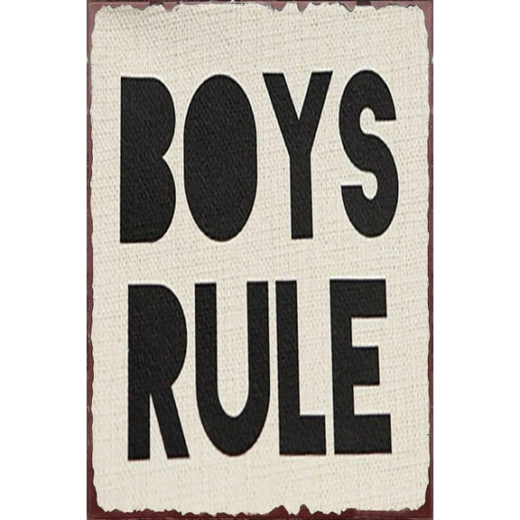 12x16 Inch Vintage Metal Sign Boys Bedroom Decor,Boys Bedroom Sign,Boys Rule Bedroom Ideas Home Decor For Nursery Home Living Room Farmhouse Kitchen Bathroom Garden Wall Decor Gift For Son
