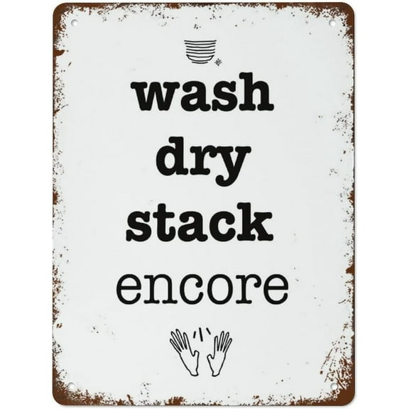 12x16 Inch Wash Dry Stack Vintage Tin Sign Laundry Room Decor Poster Metal Tin Plaque For Garage Shop Bar Hotel Bathroom Wall Decor Aluminum Metal Signs
