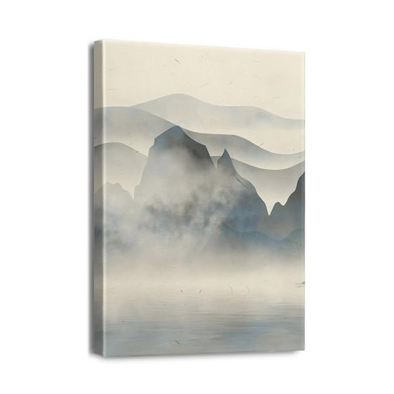 12x16 Inch Watercolor Mountain Wall Decor Nordic Style Landscape Canvas, Perfect for Modern Room Decoration
