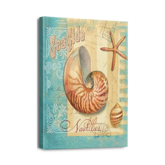 12x16 Modern Coastal Artwork Ocean Nautical Canvas Wall Art with Rustic Seashell Decor & God Says You Are Pictures, Inspiring Decor for Bathroom, Living Room, Bedroom.