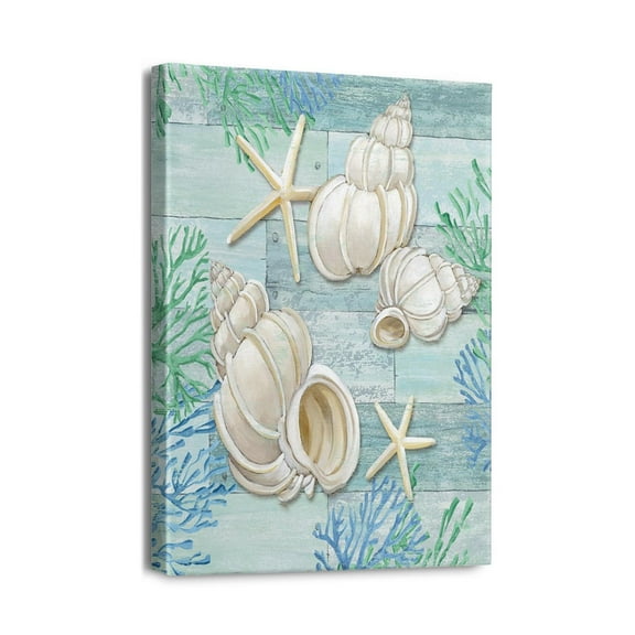 12x16 Modern Home Decor Ocean Nautical Canvas Wall Art with Coastal Seashell Decor, Rustic God Says You Are Prints, Perfect for Bathroom, Living Room, Bedroom.