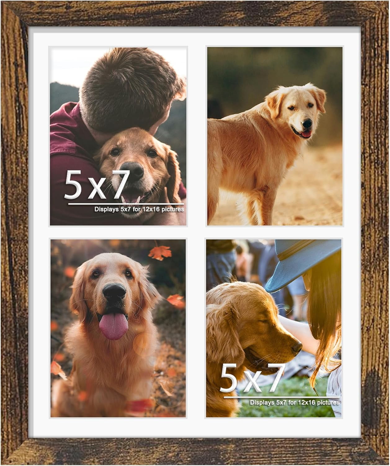 12x16 Picture Frame 5x7 Collage Picture Frame Displays Four 5x7 inch ...
