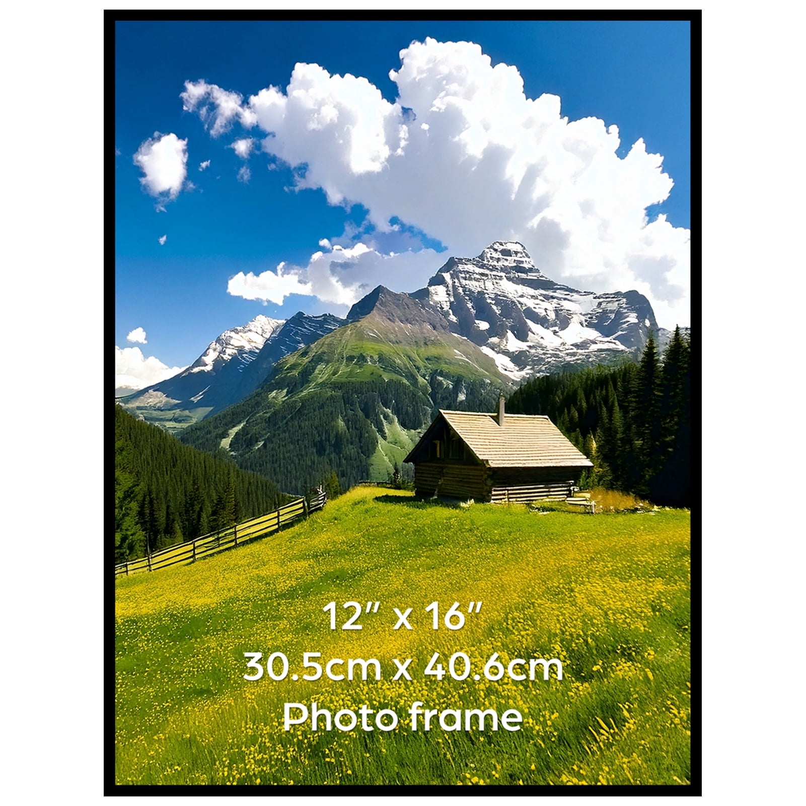12x16 Picture Frame, Black 12 by 16 Poster Photo Frame for Wall Gallery ...