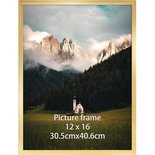 Pictsur 12x16 Picture Frame Gold, Fit 30x40cm Diamond Painting Art, 16x12 Thin ...