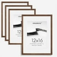 thumbnail image 1 of 12x16 Picture Frame Set of 4 Natural Solid Walnut Photo Frames with 8.5x11 Removable Mat Wall Hanging Large Handcrafted Frame with HD Plexiglass Wall and Tabletop Display Large Poster Frame, 1 of 10