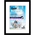 thumbnail image 1 of 12x16 Picture Frame with Shatter-Resistant Glass - Use as 8x12 Frame with Mat or Display 12x16 Photo Without Mat - Signature Collection - Picture Frames for Wall Display - Black, 1 of 4