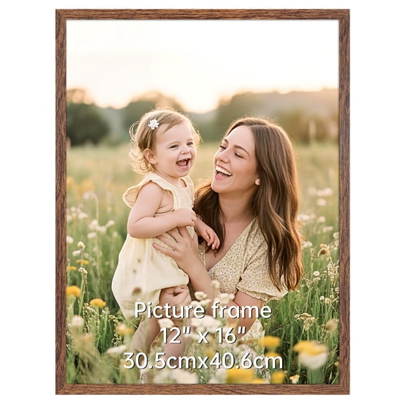 12x16 Picture Frame Wall Mount for Home Decor, Brown