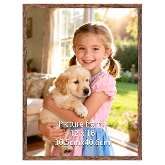 12x16 Picture Frame for Wall Mounted, Brown