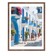 12x16 Picture Frame for Wall Mounted Vertically or Horizontally, Brown Photo Frame for Bedroom Living Room Office