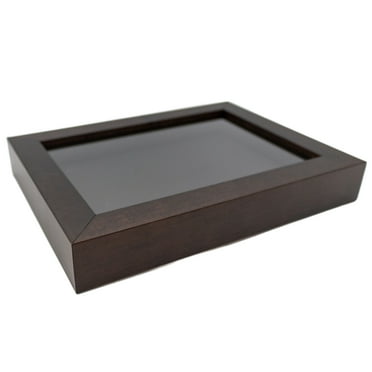 12x16 Shadow Box Frame Dark Brown Real Wood with a Black Acid-Free Backing | 3/4" of Usuable Depth