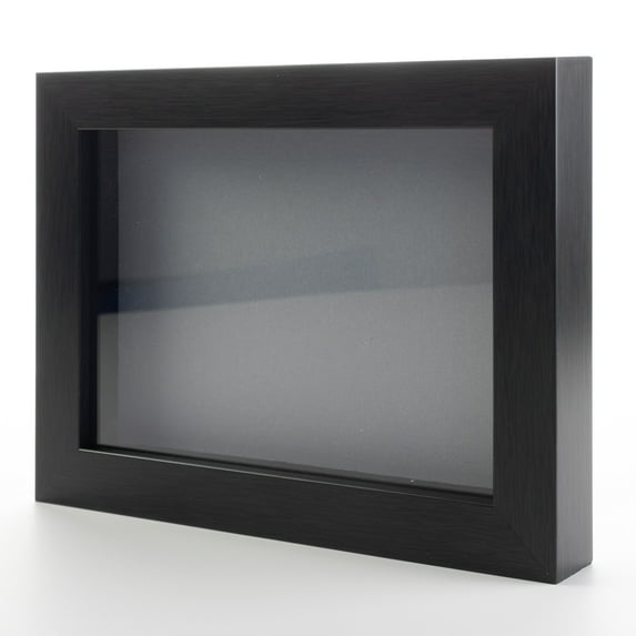 12x16 Shadow Box Frame Gray Stained Real Wood with a Grey Acid-Free Backing | 3/4" of Usuable Depth