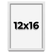12x16 Shadow Box Frame White | 1 Inches Deep Real Wood Contemporary Shadowbox Display Frame | UV