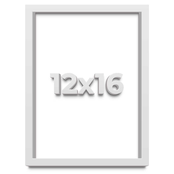 12x16 White Shadowbox Frame - Interior Size 12x16 by 1 Inches - Made to Display Items Up To 1 Inches Deep