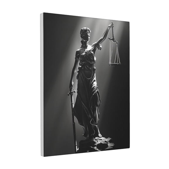 12x16 inch Black & White Canvas Hanging Picture Goddess Of Justice,Woman Cave,Studio,Cafes Wall Decor Canvas Painting,Classic Goddess Of Justice Oil Painting Canvas Wall Art,For Lounge,Cafes