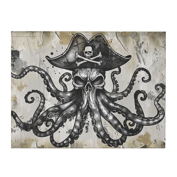 12x16 inch Canvas For Painting Squid Pirate Chief,Children'S Room,Hotels,Man Cave,Study Wall Decor Paintings Canvas,Family Bathroom Decor Accessory,Charm Squid Pirate Chief Posters & Prints