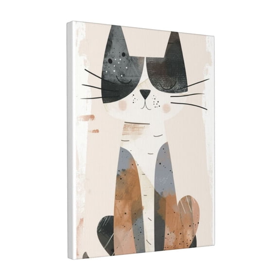 12x16 inch Canvas For Pictures Sleeping Cat Illustration,Rustic Yard,Tavern,Nursery,Study Decor Wall Art Prints,Charm Sleeping Cat Painting Canvas,For Sleepy People Gift,For Cafes,Living Room