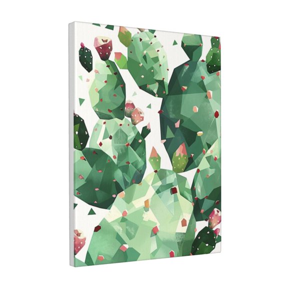 12x16 inch Canvas Frameless Painting Abstract Cactus Florists Decor,Florists Canvas Decor Accessory,Funny Abstract Cactus Decorative Paintings,Gift For Cactus Lover,Garden,Lounge,Office Decor