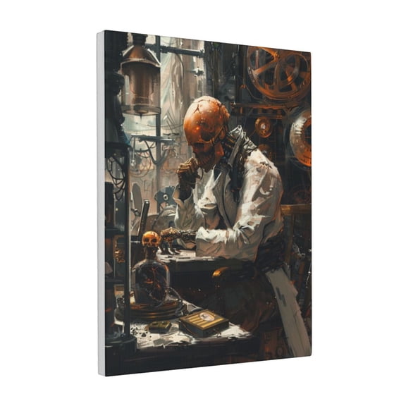 12x16 inch Canvas Frameless Paintings Robots Under Study,Room Decor For Men,Home Study,Bathroom,Lounge Painting Wall Art Decor Canvas Poster,Gift For Researcher,For Man Cave,Lounge,Apartment