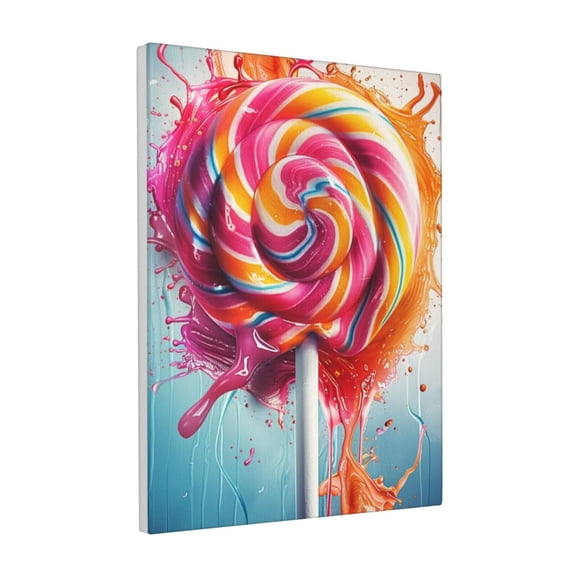 12x16 inch Canvas Frameless Picture Enchanting Lollipop,Classic Candy Store Decor Accessory,Children'S Room,Cafe,Man Cave,Lounge Decorative Painting,Modern Style Lollipop Oil Paintings Canvas