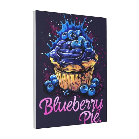 12x16 inch Canvas Hanging Picture Blueberry Pie,Kitchen,Restaurant,Cafes Wall Decor Art Poster Painting,Classic Blueberry Pie Oil Paintings On Canvas,Funny Gifts For Blueberry Pie Enthusiast