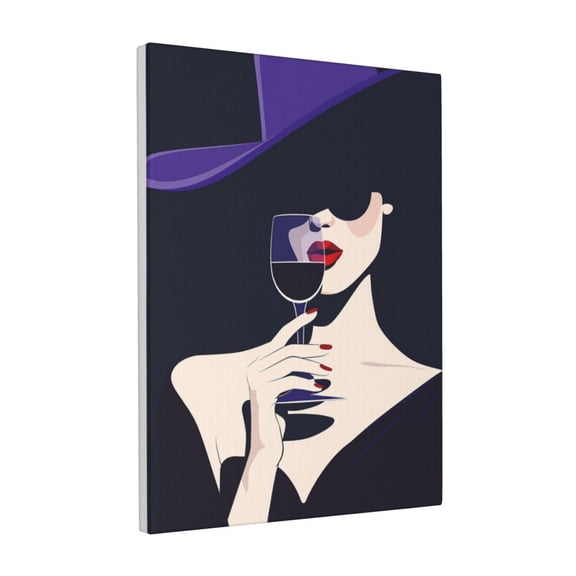 12x16 inch Canvas Hanging Picture Charming Drinking Girl,Room Decor For Woman,Man & Woman Cave,Bar,Banquet,Bedroom Wall Decor Posters & Prints,Gifts For Drinking Enthusiast,Bar,Hotels,Lounge