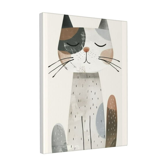 12x16 inch Canvas Hanging Picture Sleeping Cat Illustration,Home Room Decor Bathroom,Bedroom,Study,Nursery Wall Decor Art Prints,Classic Sleeping Cat Decorative Painting,Gifts For Cat Lovers