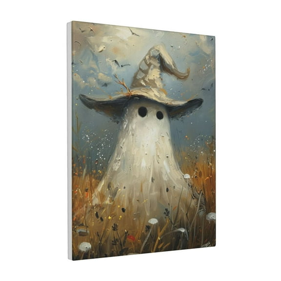 12x16 inch Canvas Hanging Picture White Apparition In The Rice Field,Rustic Yard,Man Cave,Lounge,Bedroom Wall Art Poster Decor,Funny Apparition Paintings On Canvas Prints For Library,Bedroom