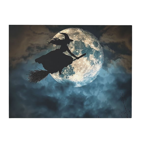 12x16 inch Canvas Hanging Picture Witches & The Moon,Home Room Decor Bedroom Accessory,Kids Room,Lounge,Bedroom Wall Decoration Art,Classic Witches & The Moon Modern Canvas Paintings Wall Art