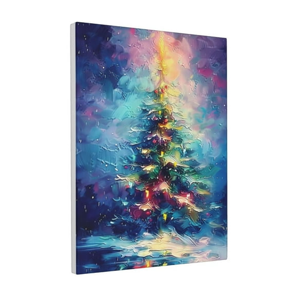 12x16 inch Canvas Picture Wall Art Warm Christmas Tree Prints,Bar,Living Room,Lounge Wall Decor Prints Poster,Enchanting Christmas Tree Modern Art Painting,Gift For Christmas Tree Enthusiast