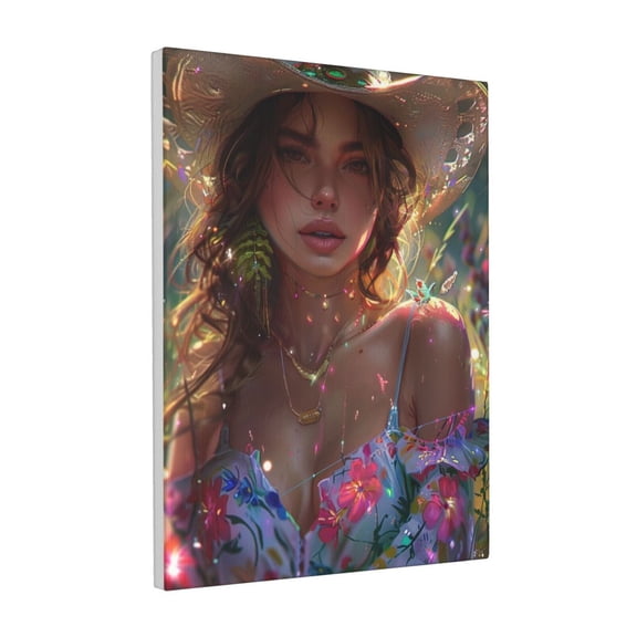 12x16 inch Canvas Pictures Beautiful Cowboy Girl,Home Room Decor Living Room Accessory,Woman Cave,Living Room,Bedroom Wall Decor Art Prints,Enchanting Cowboy Girl Vintage Art Painting Canvas