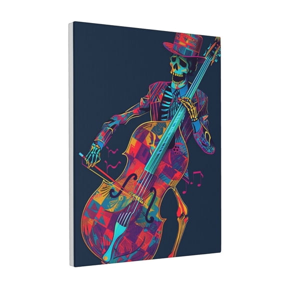 12x16 inch Canvas Pictures Skeleton Cellist,Funny Music Studio Decor Accessory,Living Room,Music Room,Bar,Man Cave Decorative Painting,For Music Lovers Gift,Modern Art Skeleton Cellist Prints