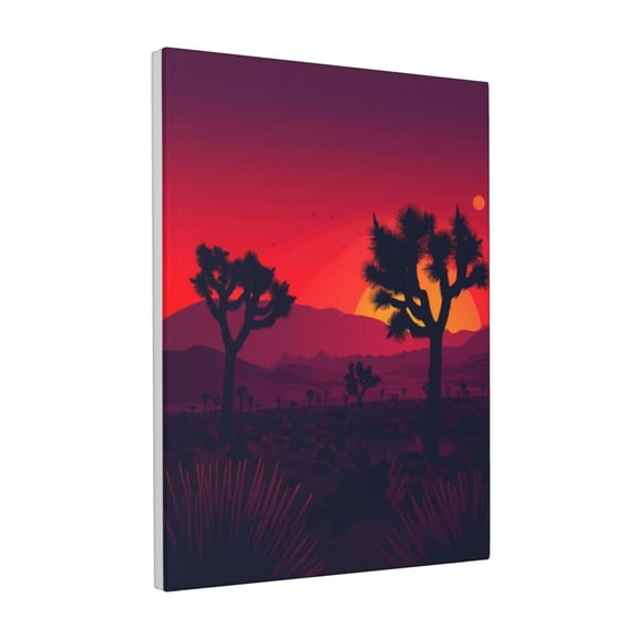 12x16 inch Canvas Pictures Sunset Desert & Trees,Rustic Villa Yard Decor Prints,Bedroom,Living Room,Bathroom Wall Art Canvas Poster Decoration,Exquisite Sunset Desert & Trees Hanging Picture
