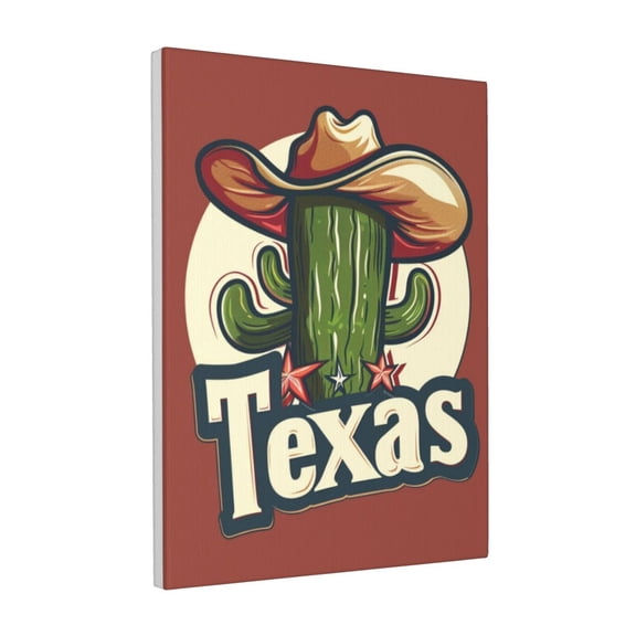 12x16 inch Canvas Pictures 'Texas' Slogan Cactus & Cowboy Hat,Home Yard Decor Painting,Modern Art Cactus & Cowboy Hat Art Prints,Rustic Villa Bedroom,Study,Yard Door Wall Decor Canvas Poster