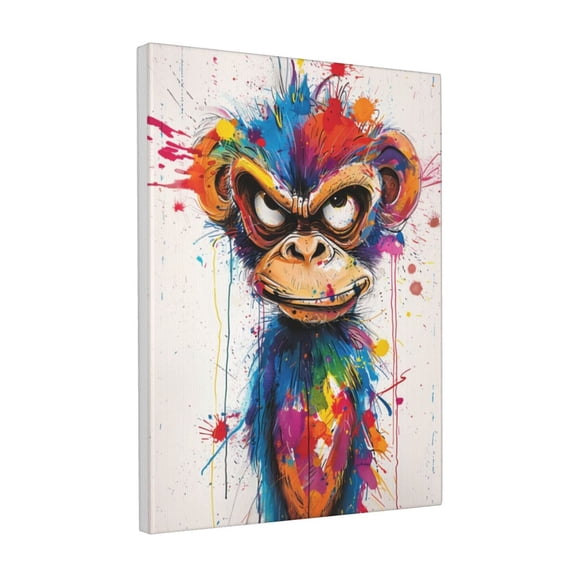 12x16 inch Decorative Painting Colorful Graffiti Angry Monkey,Farmhouse Yard,Living Room,Studio,Bedroom Wall Decor Art Prints,Exquisite Colorful Graffiti Angry Monkey Decorative Poster Gifts