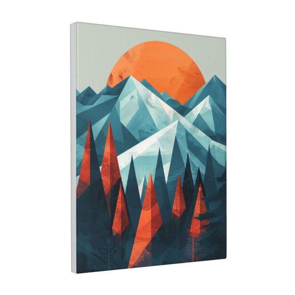 12x16 inch Decorative Paintings For Wall Mountains & Sunset,Cafes,Club,Man Cave,Kitchen Decorative Painting,Enchanting Mountains & Sunset Modern Style Painting,For Landscape Enthusiast Gifts