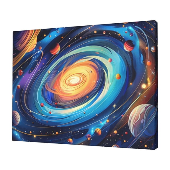 12x16 inch Fantasy Cosmic Planet Canvas Paintings Wall Decor Poster,Book Room,Cafe,Bathroom,Campus Corridors Decoration Painting,Exquisite Cosmic Planet Art Canvas Decor,Gift For Planet Lover