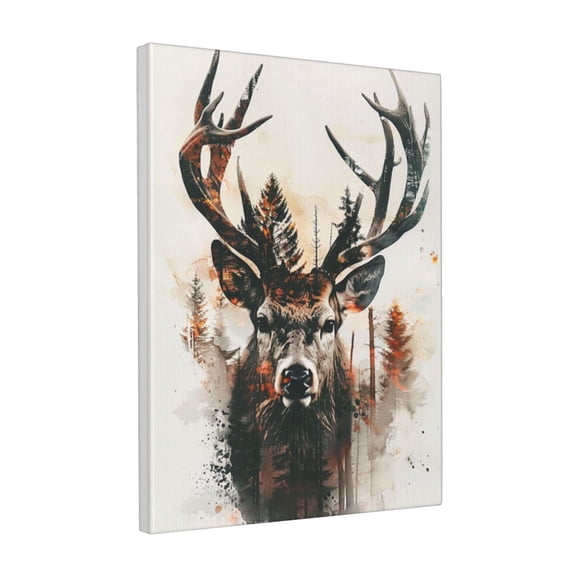12x16 inch Frameless Canvas Painting Deer & Forest,Apartment Home Living Room,Cafes,Man Cave,Club Wall Art Prints Decor,Classic Deer & Forest Art Poster Canvas,Gift For Deer Lovers,Cafes,Yard