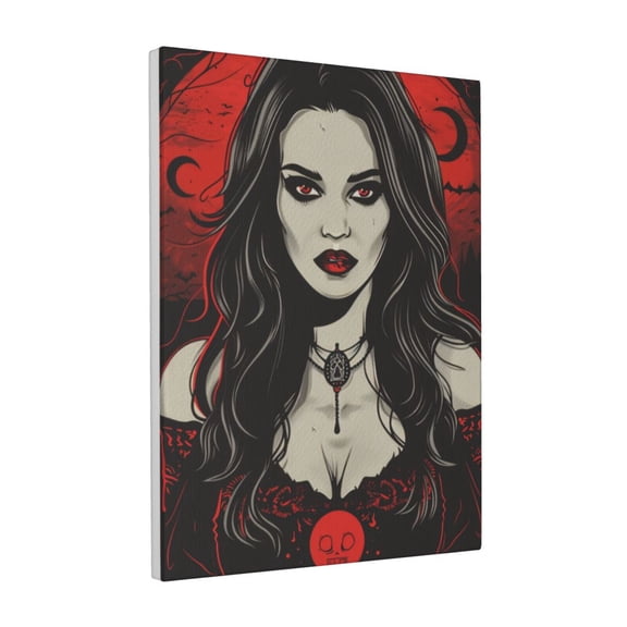 12x16 inch Frameless Canvas Painting Red Sexy Vampire,Woman Cave,Bar,Living Room,Yard Fence Wall Art Decor Prints,Classic Sexy Vampire Canvas Picture,Festival Decoration ,For Man Cave,Cafes