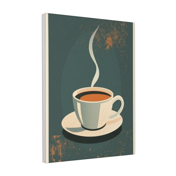 12x16 inch Hot And Steaming Coffee Frameless Canvas Painting,Charm Coffee Hall Decor Accessory,Funny Coffee Decor Posters & Prints,For Coffee Enthusiast Gift,For Cafes,Kitchen,Restaurant,Bar