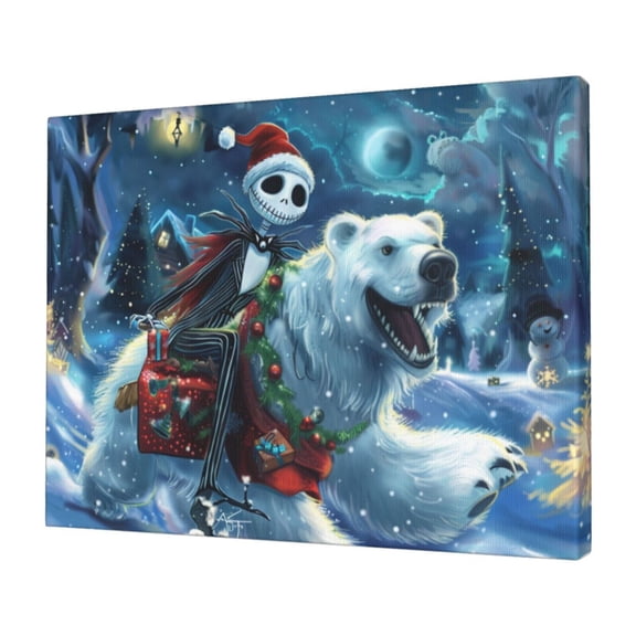 12x16 inch Oil PaintingCanvas Wall Art Muppet & White Bear,Home Bedroom,Study,Lounge,Hotels Decor Canvas Prints,Modern Art Muppet Man & White Bear Decorative Painting,For Kid Room,Apartment