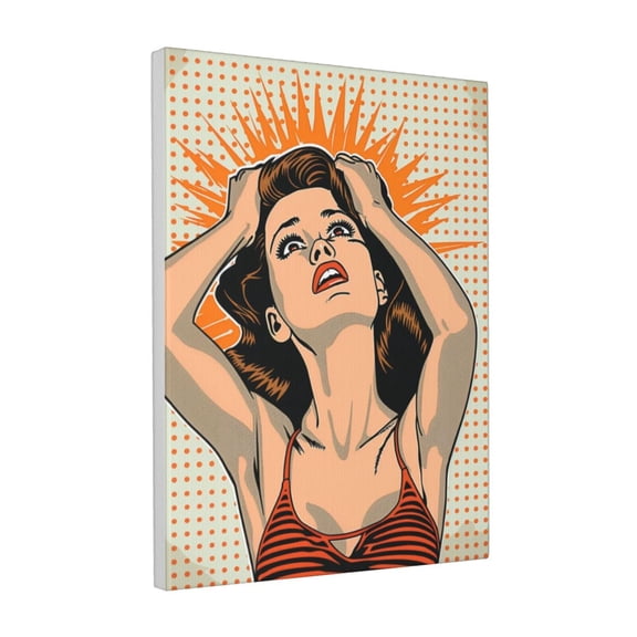 12x16 inch Oil PaintingWall Art A Shocked Woman,Indoor Bedroom,Lounge,Bathroom Wall Art Decor Poster Prints,Funny Shocked Woman Modern Style Paintings Canvas,Gift For Woman,Woman Cave,Tavern