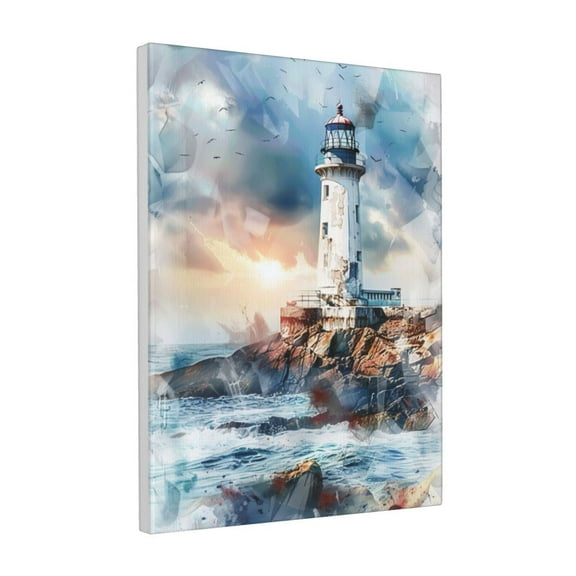 12x16 inch Oil PaintingWall Art Lighthouse & Sun,Home Living Room,Kitchen,Office,Studio Wall Decor Art Prints,Retro Lighthouse & Sun Art Poster Canvas,For Landscape Lover Gift,Bathroom Decor