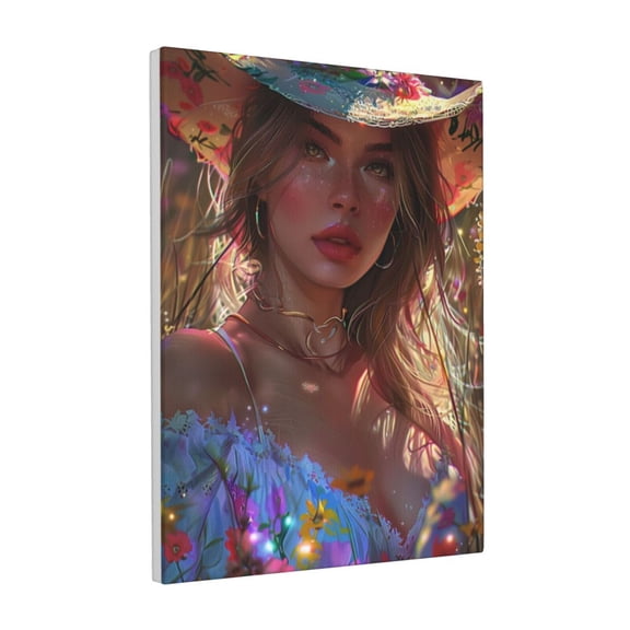 12x16 inch Oil Paintings On Canvas Beautiful Cowboy Girl,Room Decor For Woman,Indoor Bedroom,Study,Living Room,Lounge Painting Wall Decoration Art Poster,Retro Cowboy Girl Modern Style Prints